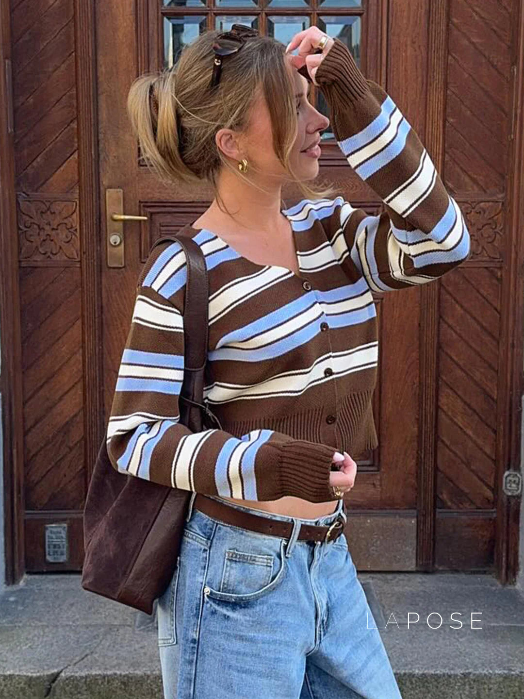Blakelynn Striped Button Cardigan