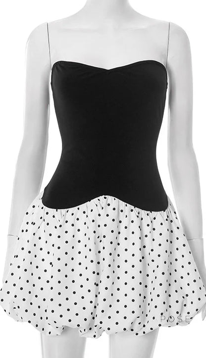 Brayleigh Polka Dot Tube Mini Dress