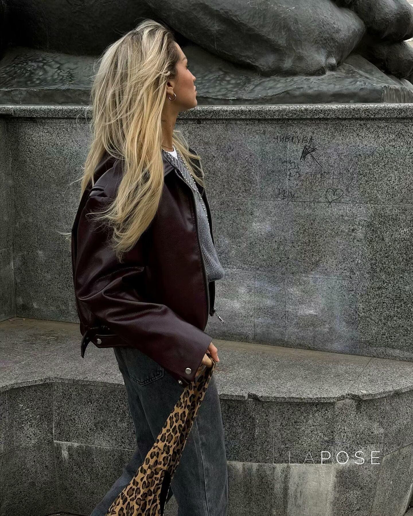 Brenna Lapel Faux Leather Jacket