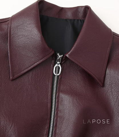 Brenna Lapel Faux Leather Jacket