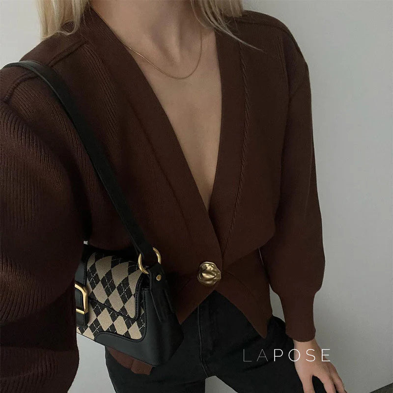 Caelyn Knitted V-neck Cardigan