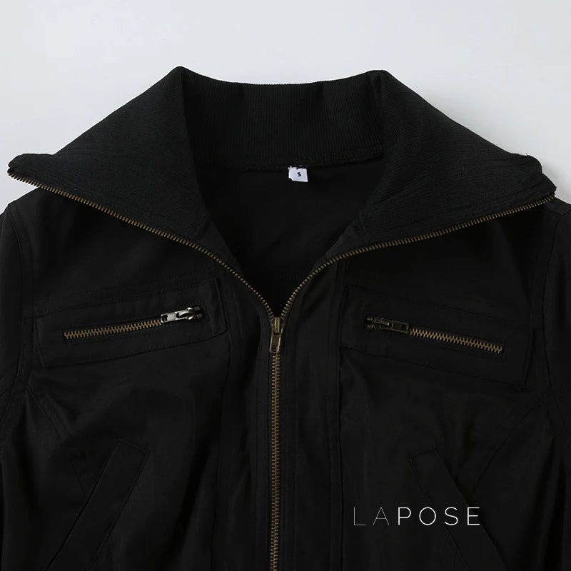 Carlynn Striped Bomber Jacket
