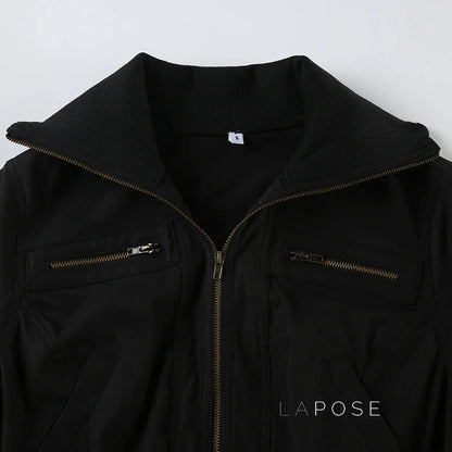 Carlynn Striped Bomber Jacket