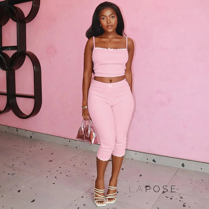 Ciara Lace Detail Pants Set
