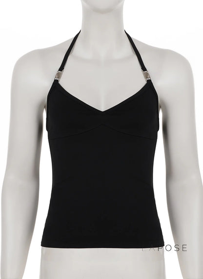 Coraline Metal Halter Top