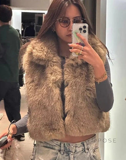 Corbin Faux Fur Lapel Vest