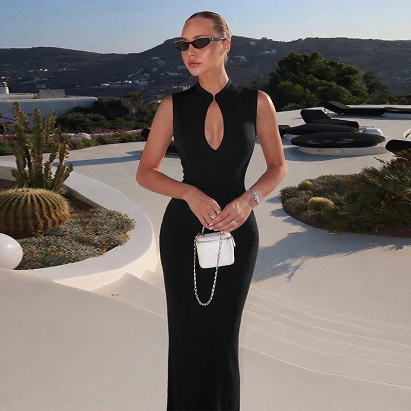 Cut-out Slit Maxi Dress
