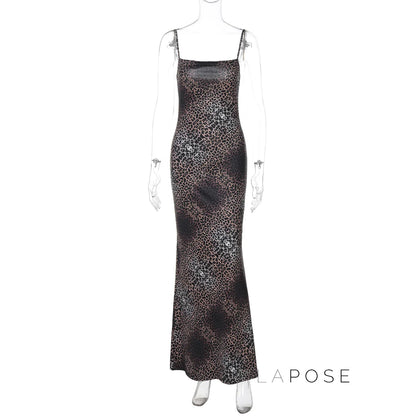Damaris Strappy Leopard Maxi Dress