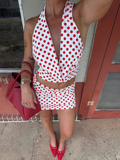 Dayna Polka Dot Skirt Set