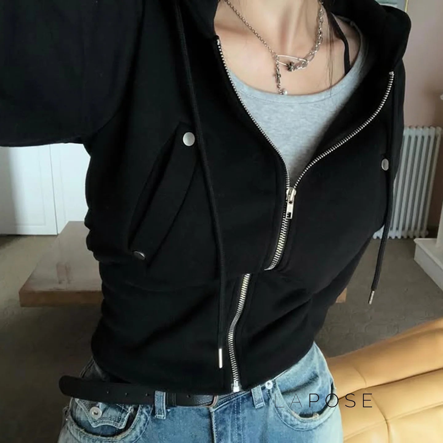 Dhanvi Slim Fit Zip Hoodie