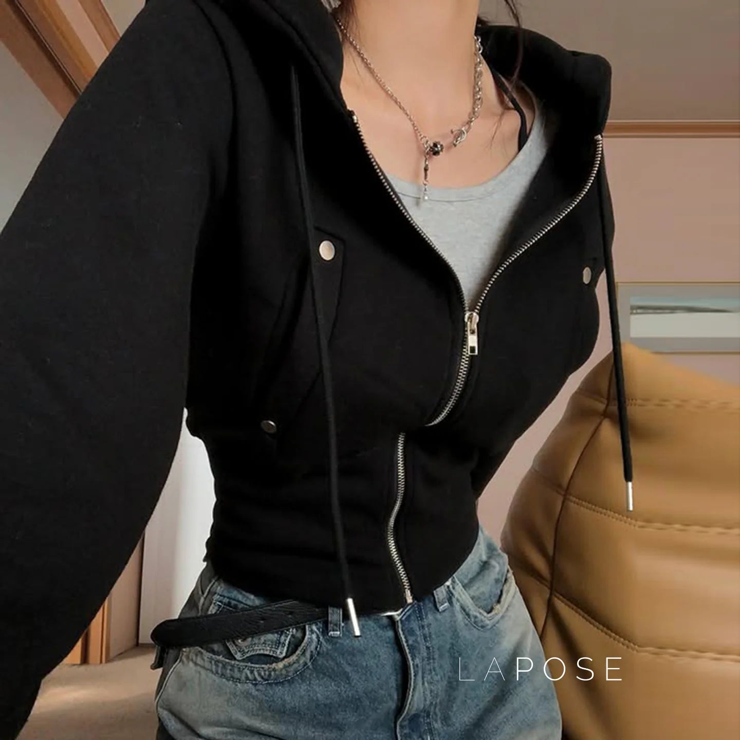 Dhanvi Slim Fit Zip Hoodie