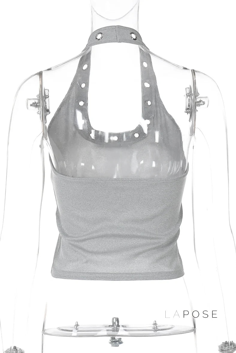 Egypt Eyelet Halter Tank Top