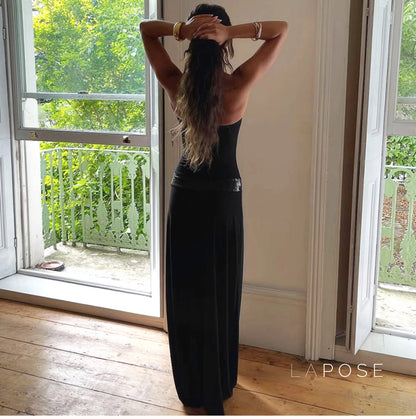Eleanor Sequin Halter Maxi Dress