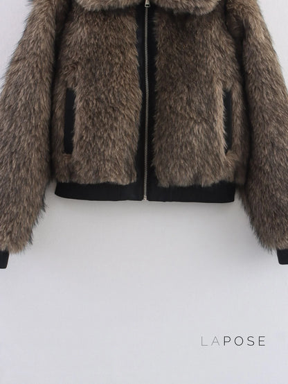 Eleonore Colorblock Faux Shearling Jacket