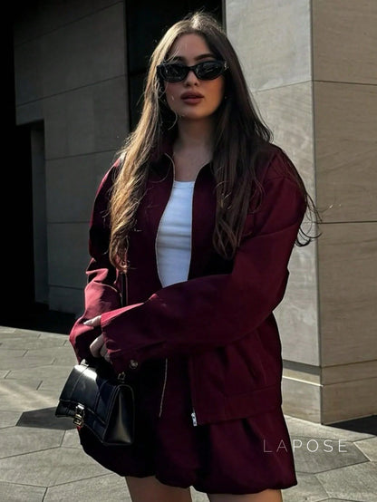 Eliza Collared Bomber Jacket
