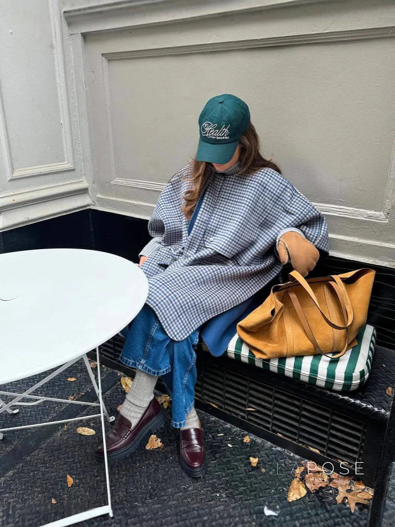 Ellyana Plaid Cape Coat