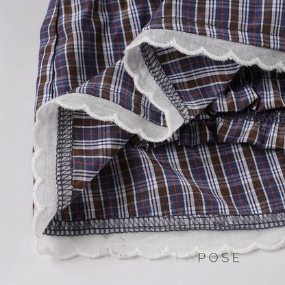 Elora Plaid Crop Skirt Set