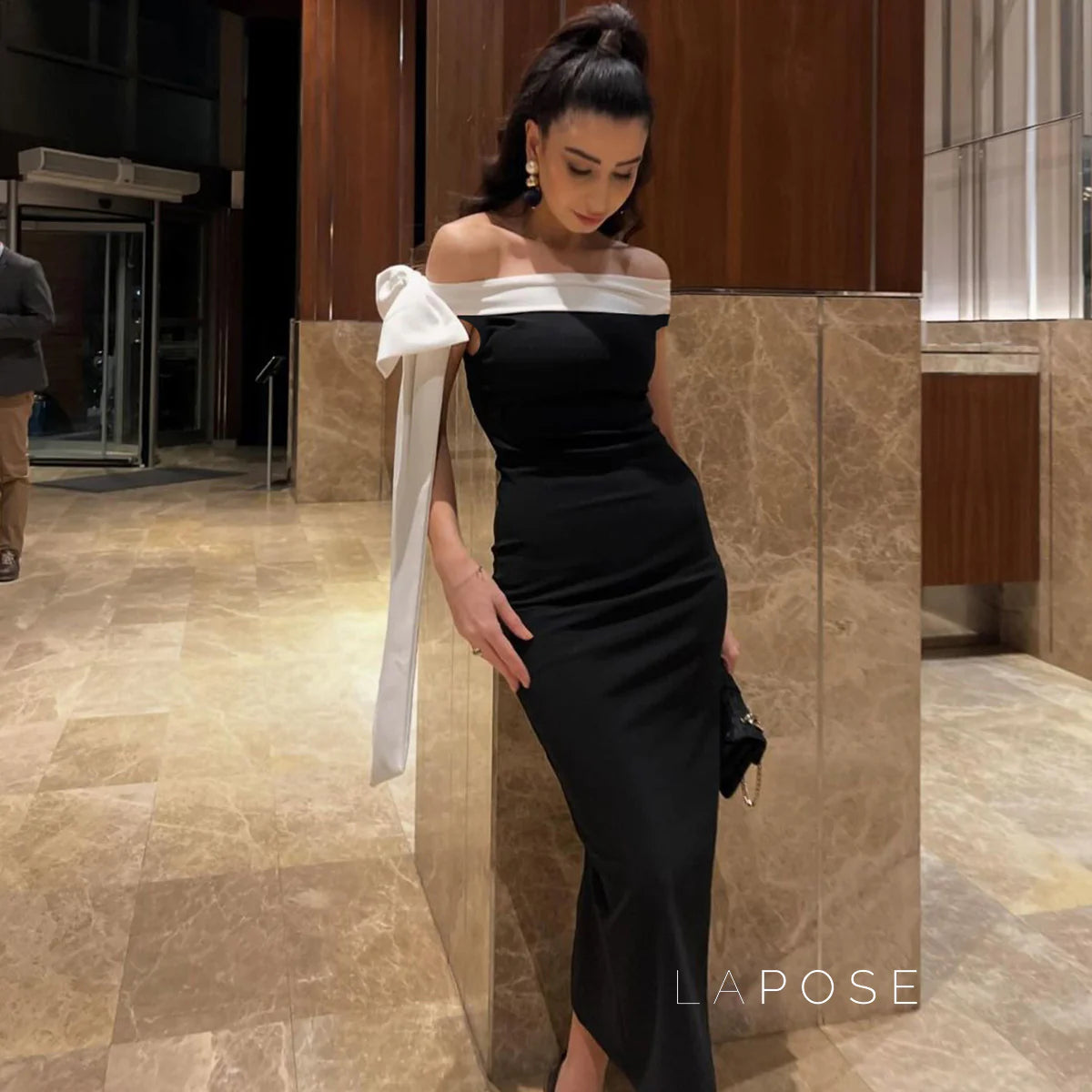 Elyanna Off Shoulder Bow Maxi Dress