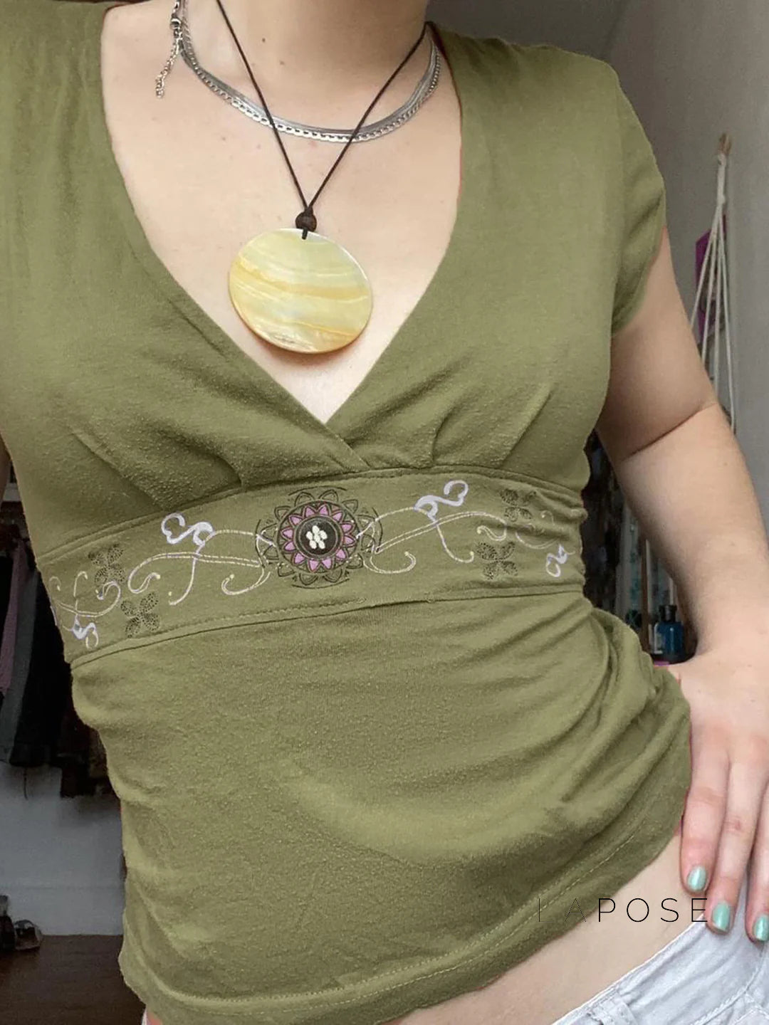 Elyzabeth Floral V-Neck Top