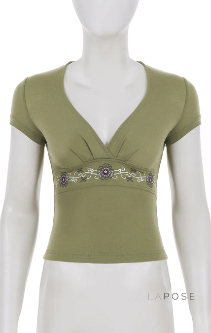 Elyzabeth Floral V-Neck Top
