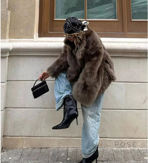 Eman Plush Faux Fur Jacket