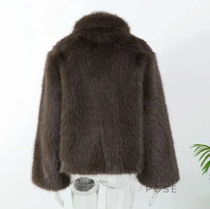 Eman Plush Faux Fur Jacket
