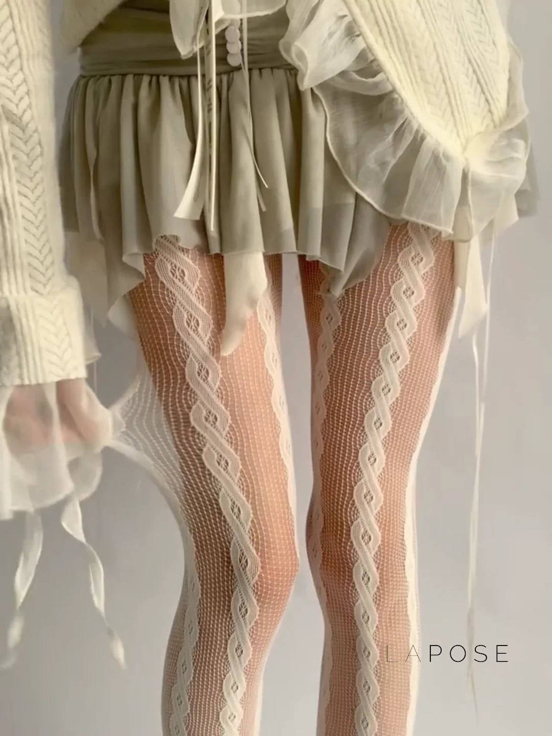Emileigh Mesh Cable Tights