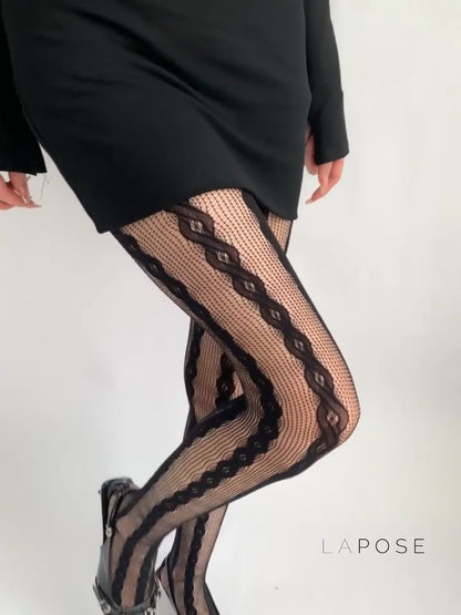 Emileigh Mesh Cable Tights