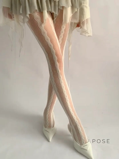 Emileigh Mesh Cable Tights