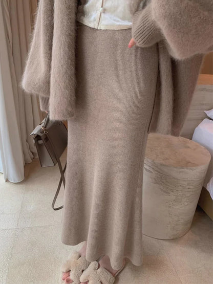 Emilie Knit Fishtail Midi Skirt