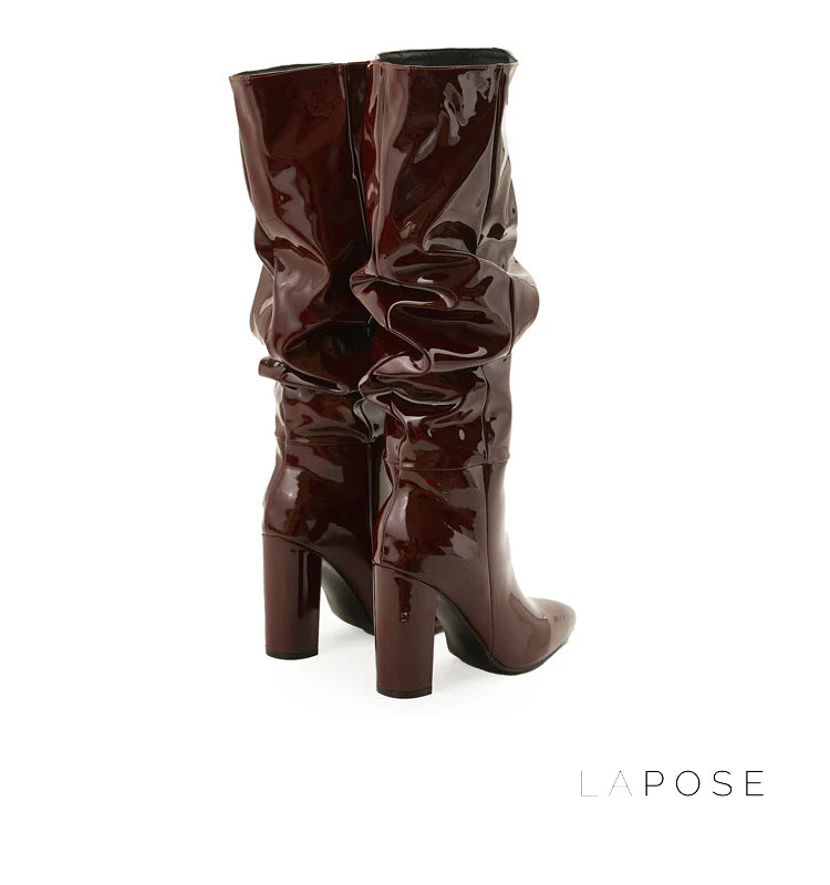 Emree Patent Block Heel Boots