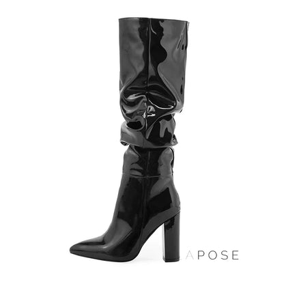 Emree Patent Block Heel Boots