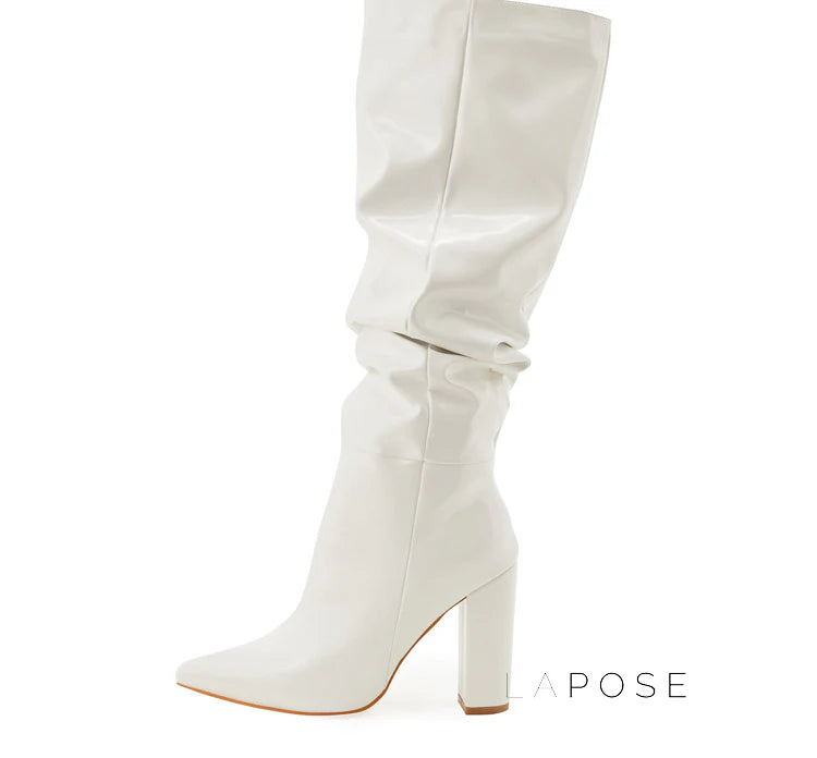 Emree Patent Block Heel Boots