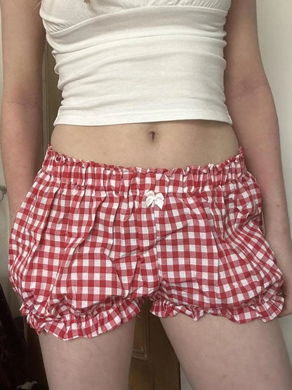 Fatoumata Bow Plaid Shorts