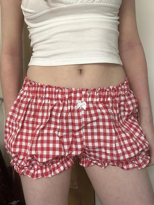 Fatoumata Bow Plaid Shorts