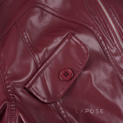 Florencia Cropped Faux Leather Jacket