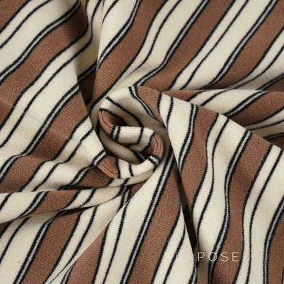 Germani Striped Long Sleeve Polo Top