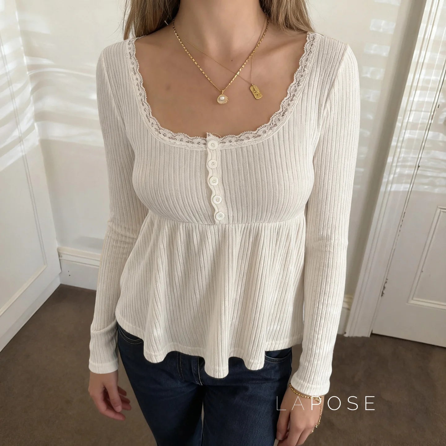 Goddess Knit Lace Square Top