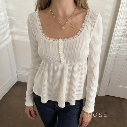 Goddess Knit Lace Square Top