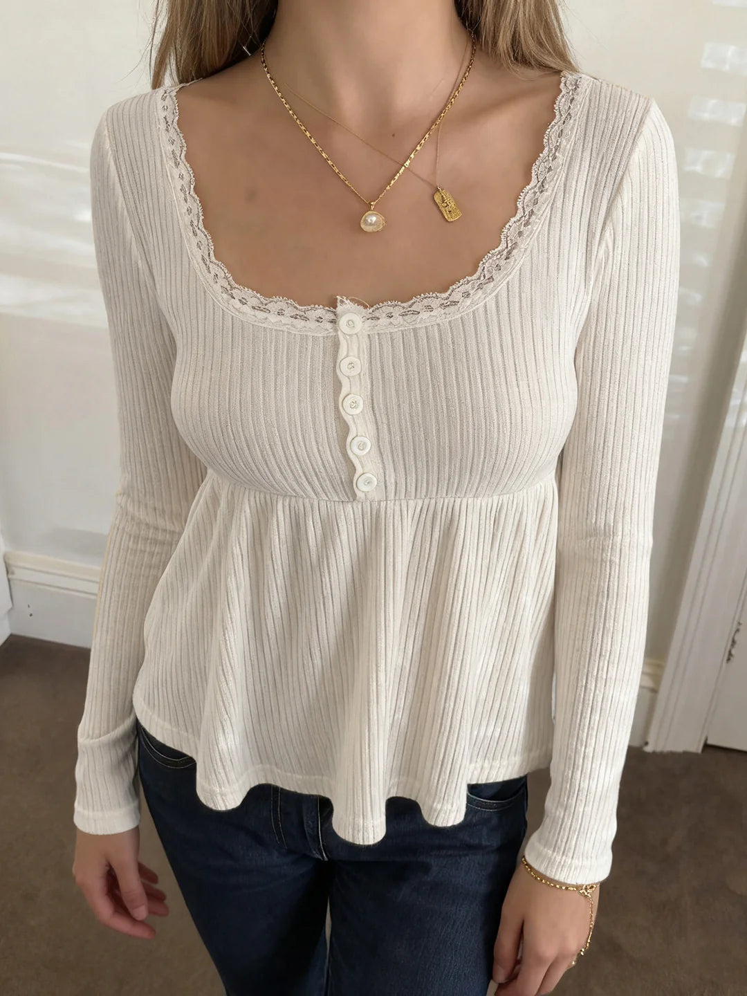 Goddess Knit Lace Square Top
