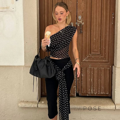 Goldy Polka Dot Off-Shoulder Top