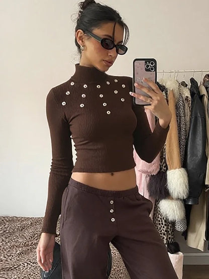Graciela Ribbed Turtleneck Top