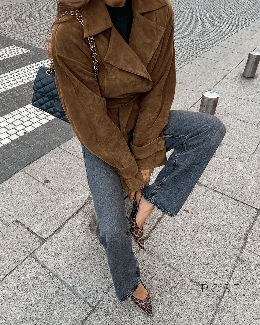 Hareem Suede Double-Breasted Jacket