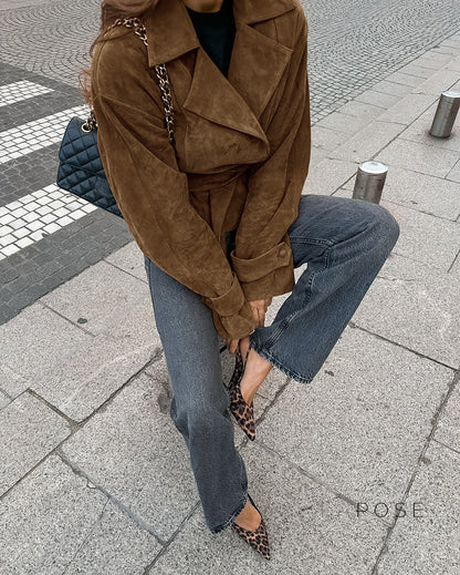 Hareem Suede Double-Breasted Jacket