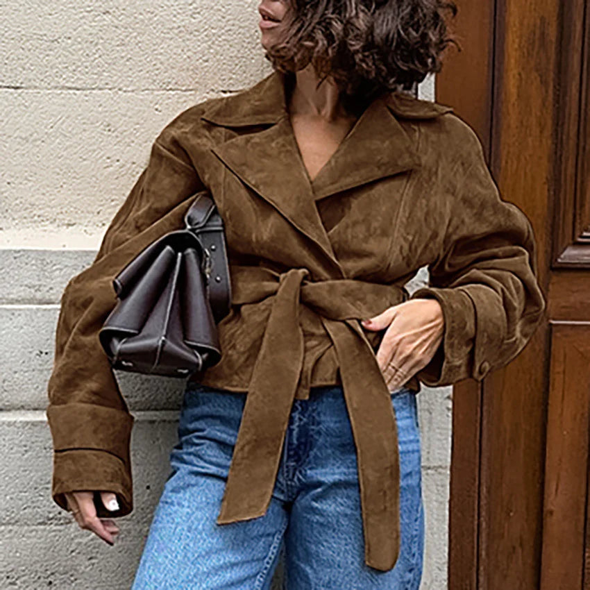 Hareem Suede Double-Breasted Jacket