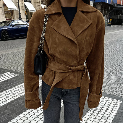 Hareem Suede Double-Breasted Jacket