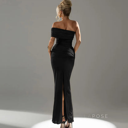 Hayat One-Shoulder Ruched Maxi Dress