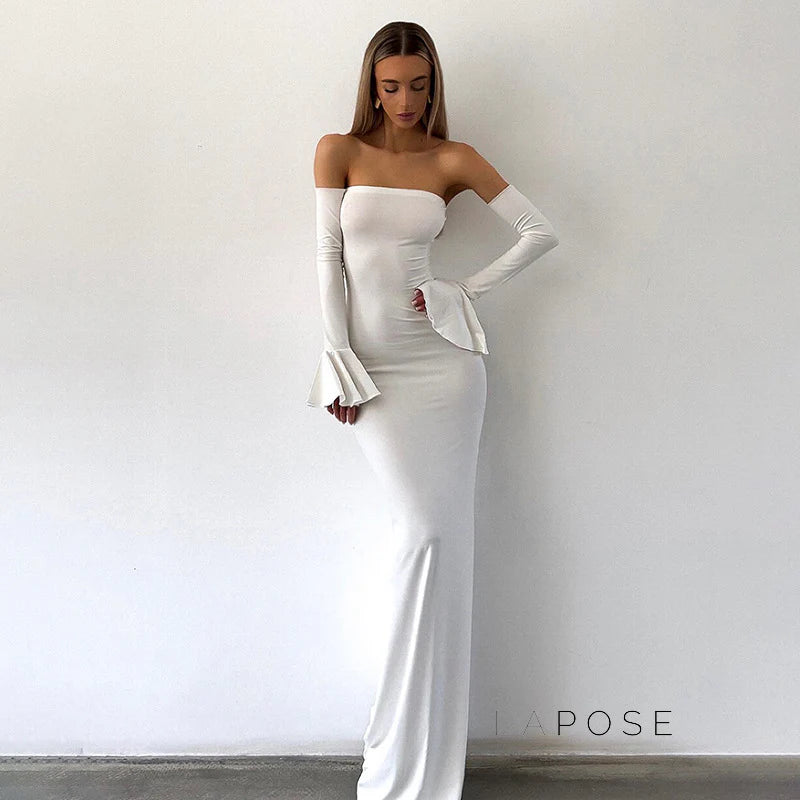 Haydee Off Shoulder Fishtail Dress