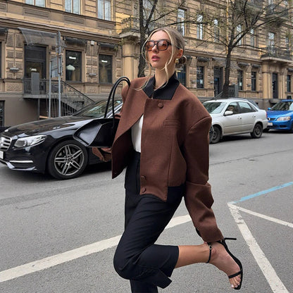 Isela Padded Shoulder Cropped Jacket