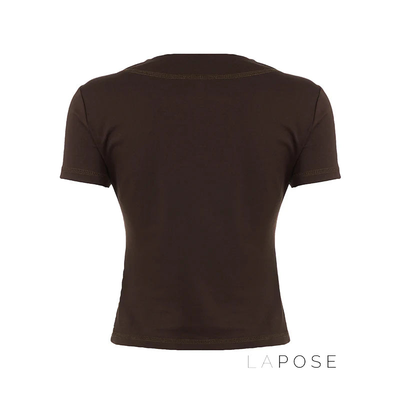 Ishika Fitted V-Neck Crop Top